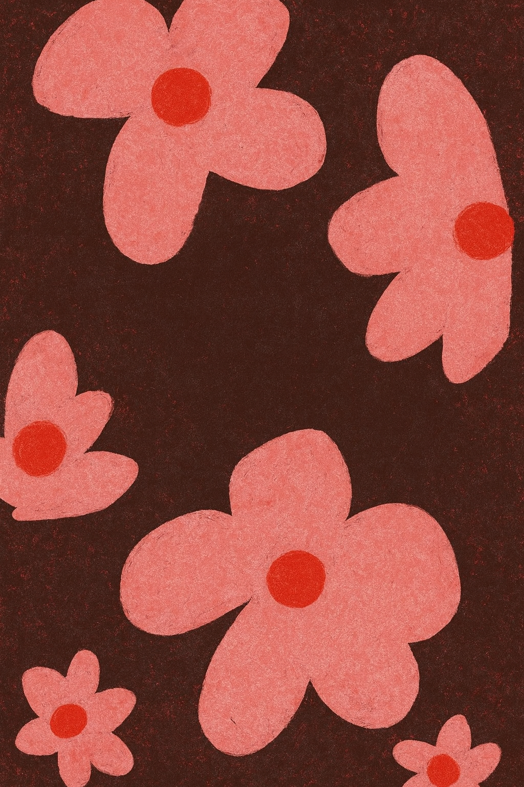 Picase phone case design asset — pink floral pattern on a dark background (standalone artwork for the customizable back screen).