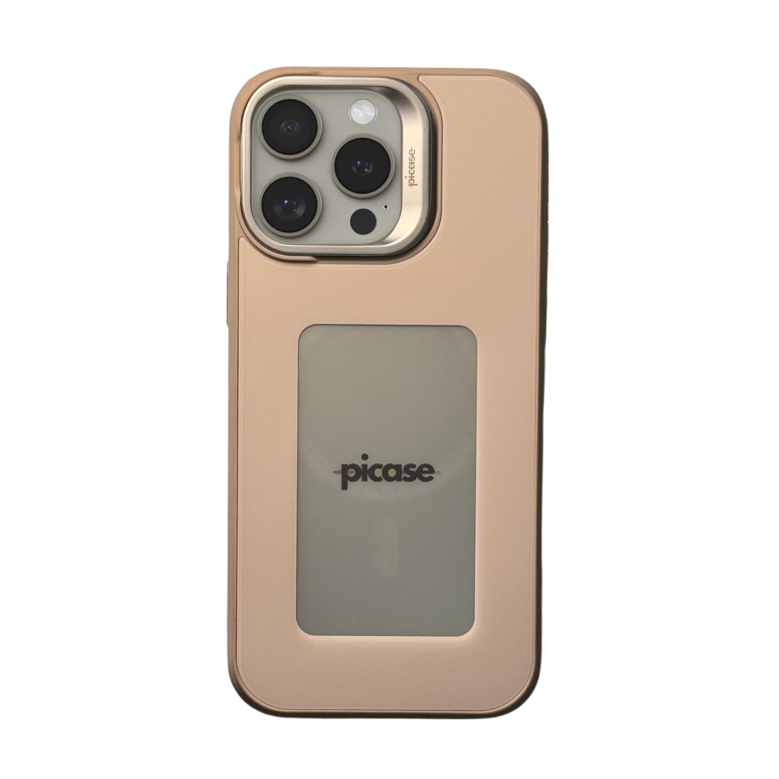 Picase One for iPhone 16 Pro Max in black — customizable back screen, MagSafe compatible, back studio view.